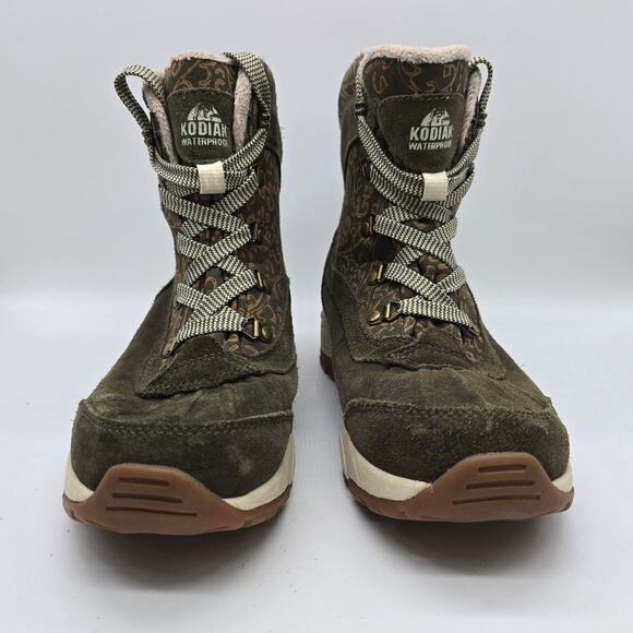 Kodiak Suede Leather Snow Boots Thinsulate Waterproof Winter Olive Green SZ 10 - Picture 2 of 10
